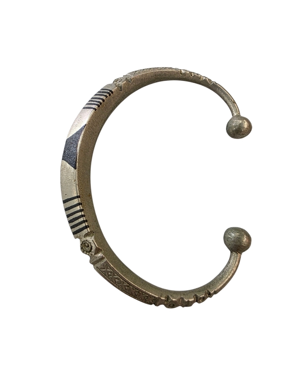 Tuareg Africal  etched metal cuff/ bracelet